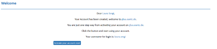 Gluu registration e-mail